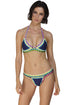 Sexy Blue Handmade Crotchet Neoprene Latex Bathing Suit
